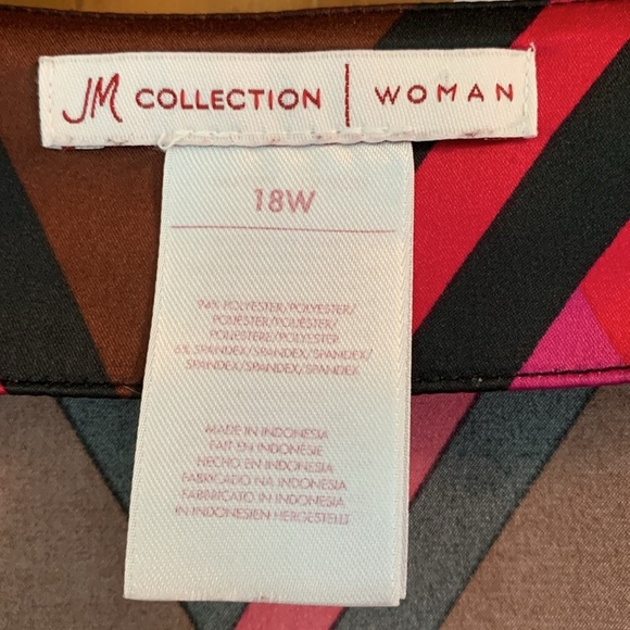 Pinks/Black Short Sleeve Blouse 18W - Picture 5 of 6